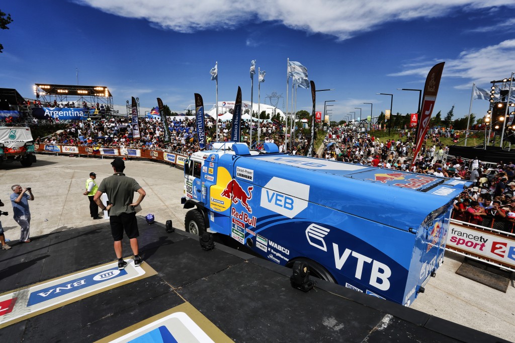 502 NIKOLAEV EDUARD YAKOVLEV EVGENY RYBAKOV VLADIMIR (rus) KAMAZ action during the Dakar 2016 Argentina Bolivia, Start Podium / Podium de Départ Buenos Aires, Prologue from January 2, 2016 at Buenos Aires, Argentina - Photo Gregory Lenormand / DPPI