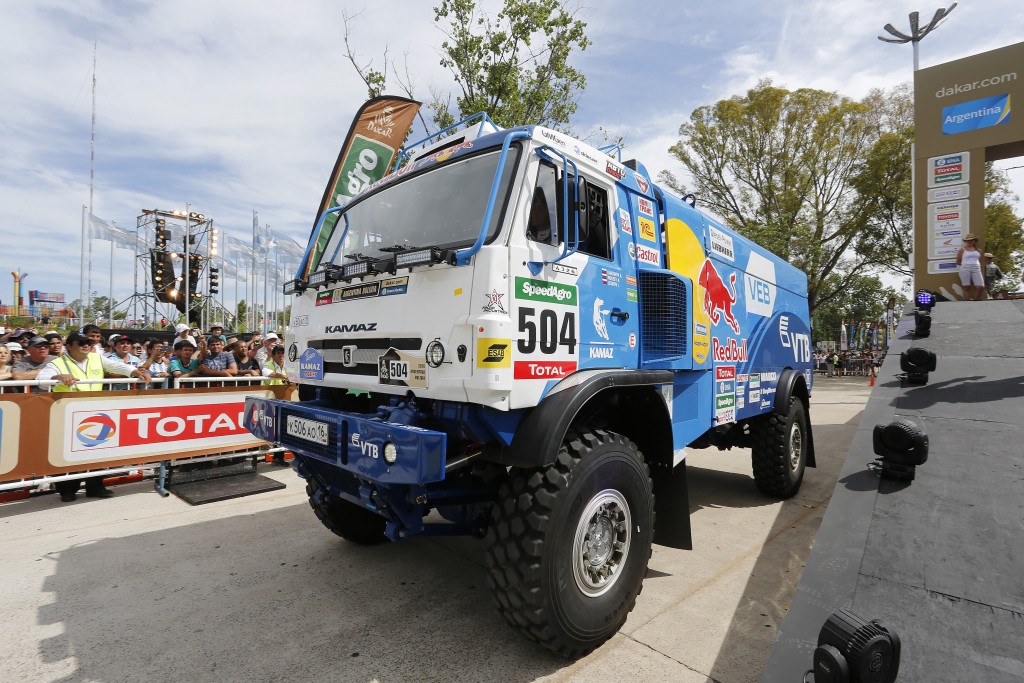 504 KARGINOV ANDREY MOKEEV ANDREY LEONOV IGOR (rus) KAMAZ action during the Dakar 2016 Argentina Bolivia, Start Podium / Podium de Départ Buenos Aires, Prologue from January 2, 2016 at Buenos Aires, Argentina - Photo Gregory Lenormand / DPPI